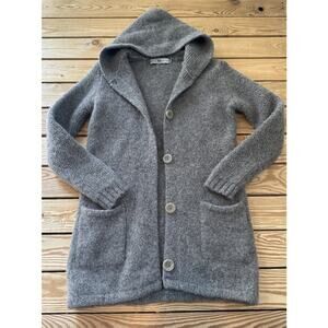 Vintage Wool House Hooded Cardigan Sweater Size XS Women’s Gray Button Front